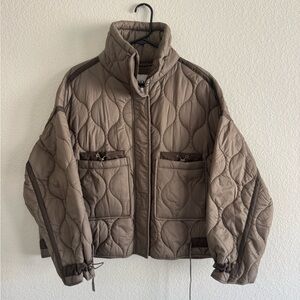 Zara Taupe Quilted Jacket